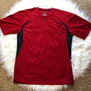 Adidas Polyester 3-stripe athletic t-shirt Large